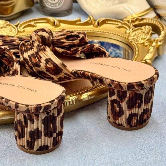 🆕 LOEFFLER RANDALL 🧿 NWOB Emilia Heeled Mules, Brown Leopard, Sz 7 - Picture 10 of 15